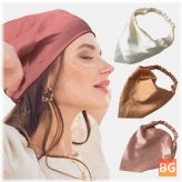 Women's Chiffon Solid Color Elastic Wild Triangle Scarf Headband Headwear
