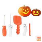 Halloween carving tools set 5 pieces - kids and party