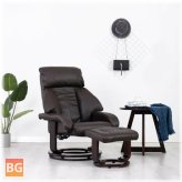 Armchair with Footstool - Artificial Leather Brown
