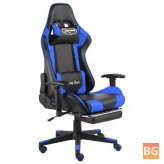 Game chair with footrest blue