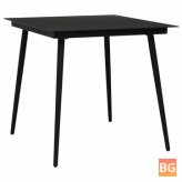 Black Dining Table with Glass Top 31.5