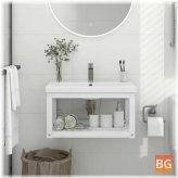 Washbasin frame with white wall mount - 59x38x31 cm