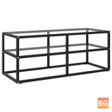 TV Cabinet with Black Glass 39.4