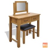 Oak Dressing Table with stool