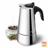 Espresso Maker with Moka Pot and Stainless Steel Tube - 450ml/15oz/9 cup