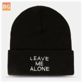 All-match Knitted Beanie Hat with Embroidered Letters
