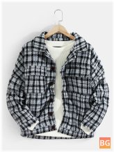 Woolen Button Lapel Casual Jacket