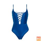 One Piece Swimsuit - Solid Colors - Beach - Women's Body