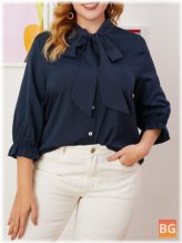 Pussybow Blouse with Frill Sleeves