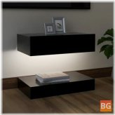 TV Cabinet with LED Lights - Black 23.6" x 13.8