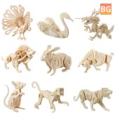 Wooden 3D Puzzle - Dragon Snake Animal Toy