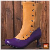 Women's Casual Side-zip Cone Heel Boots