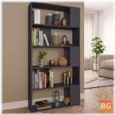 Chipboard Book Cabinet/Room Divider Gray 31.5
