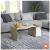 White and Oak Wood Coffee Table