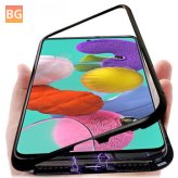 Metal Flip Tempered Glass Protective Case for Samsung Galaxy A51 2019