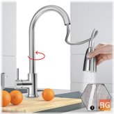 Stainless Steel Pull-Down Kitchen Faucet with Dual Spray Modes