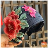 Women's Embroidered Printed Headband - Vintage Floral Ethnic