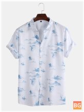 Summer Printed Shirts with Turn-Down Collar - Unisex