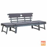 Garden Bench with Cushions - 74.8