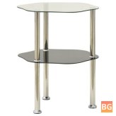 Black Top Table with Transparent Glass 15
