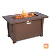 Topshak 44 inch 50000 BTU Gas Fire Pit Table with Pulse Ignition and Outdoor Propane Output - GF2