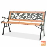 Garden Bench with Wood Grain Top and Legs