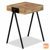 Teak Side Table with Solid Base