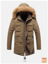 Warm Fleece Lined Hooded Coat for Men