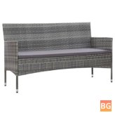 Gray Sofa with Cushions - 3 Seater