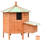 VidaXL 170645 Outdoor Chicken Cage - Solid Pine & Fir Wood 126x117x125 cm