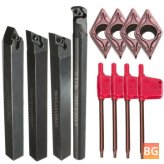 4pc Turning Tool Holder Set with DCMT0702 Inserts