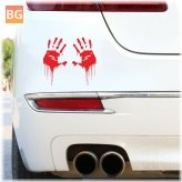 Bloody Hands Sticker for Car - Funny Halloween Theme