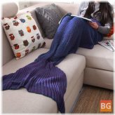 Mermaid Tail Blanket - Handmade Crochet Throw - Super Soft Sofa Bed Mat - Sleeping Bag