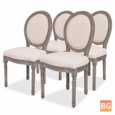 Dining room chairs - 4 pc fabric cream color