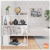 Chipboard Bookshelf with White Wall and Black Foil Stripe