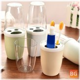 Toothbrush Holder with Cover and Travel Cup