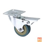 Machifit CC-2503 2 Inch Grey PVC Wheel with Brake - Universal Mute Foot Wheels