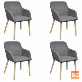 Dining room chairs - 4 pieces fabric and solid oak dark gray