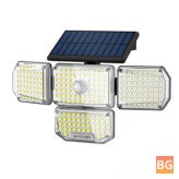 BlitzWolf® Solar Wall Light with 4-Side Output, Rotatable Heads, PIR Sensor, 3 Modes, IP65