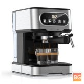 Espresso Machine - 20 Bar - High Pressure - Accurate - Control - Dual - System - Safe - Protection - 1100W