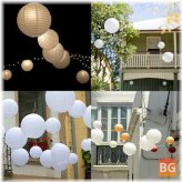 White Round Paper Lanterns - Chinese Hanging Decorations - Decorative Lanterns for Wedding Party