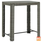 Table with Rattan Top and Legs Gray 39.4