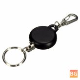 Key Chain with Stainless Steel Cord Holder - Reel Retractable Recoil Belt Clip Key Clip