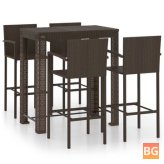 Outdoor Bar Set with Arms and Legs Brown