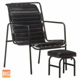 Black Armchair with Footrest