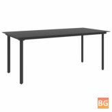 Black Steel and Glass Garden Table
