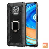 Xiaomi Redmi Note 9S/Pro Max Carbon Fiber Armor Case with Magnetic Ring Bracket