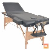 Black Massage Table with Three Zones - 10 cm Thick