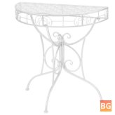 Vintage Table with Round Metal Legs and Silver Base