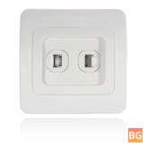 Dual Outlet Socket for Telephone Wall Station - RJ11